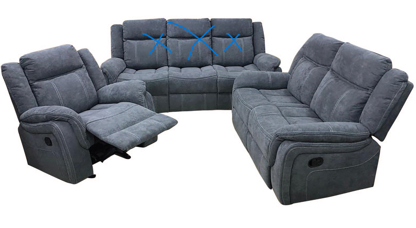 7770 Grey Fabric Loveseat & Chair