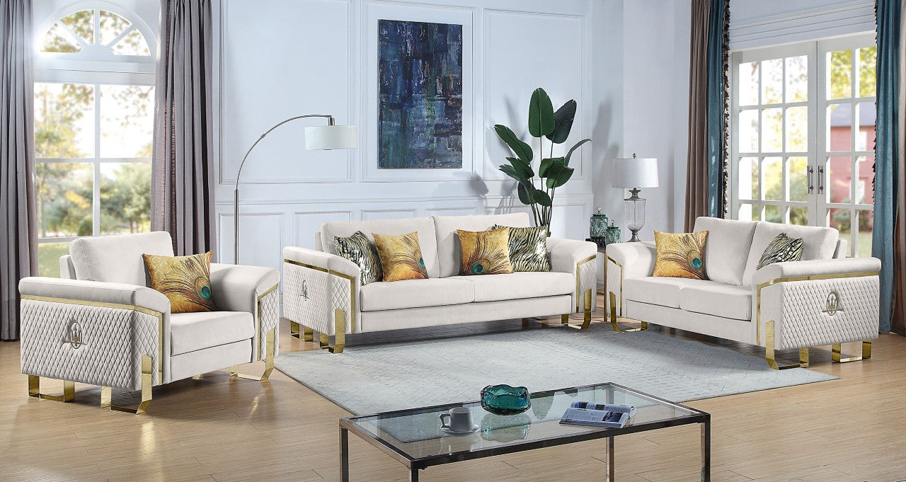 2200-Beige Sofa & Loveseat