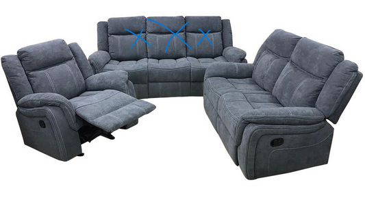 7770 Grey Fabric Loveseat & Chair