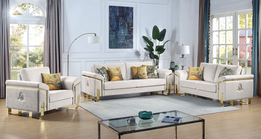 2200-Beige Sofa & Loveseat